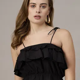 The Roadster Lifestyle Co Shoulder Strap Neck Crop Top-image-52