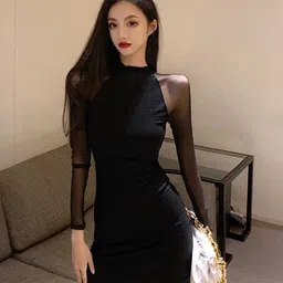 StyleCast x Revolte Net Bodycon Mini Dress-image-17