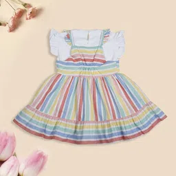 MeeMee Cotton Striped Fit & Flare Dress-53