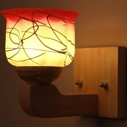 Somil Premium Designer Glass Wall / Night Lamp Elegant & Stylish Dcor Accent for Modern Interiors, color- Pink, White, Size- 20 X 25 X 17.5 CM-image-93