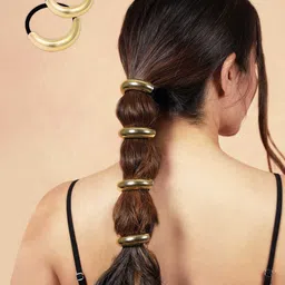 HAIR DRAMA CO. Women Set of 2 Embellished Ponytail Holders-29
