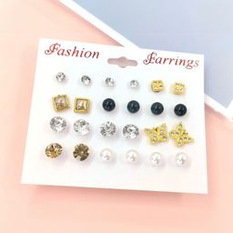 Shivarth Set Of 12 Artificial Beads Circular Studs image 5