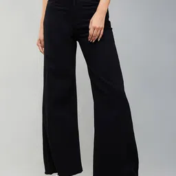 DOLCE CRUDO Women Wide Leg High-Rise Stretchable Jeans-picture-12