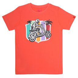 CHILINS Pack Of 2 Graphic Printed Round Neck Short Sleeves Cotton T-shirt-45