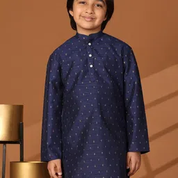 SKAVIJ Boys Floral Printed Mandarin Collar Straight Kurta-picture-27