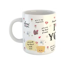 ARTBUG White Printed Ceramic Glossy Core Set of Cups and Mugs-47