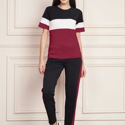 DTR FASHION Striped T-Shirt With Trousers Co-Ords-image-59