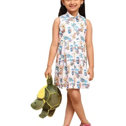 Funny Bones Clothings Print Peter Pan Collar A-Line Dress-image-61