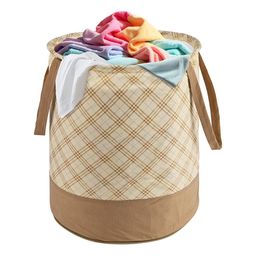 Kuber Industries Cream Colored & Beige Printed Foldable Laundry Bags 45 l-12