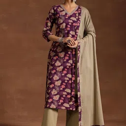 Tulip Eden Women Floral Printed Regular Kurta with Trousers & With Dupatta-27