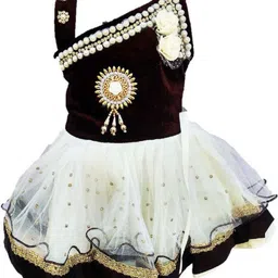 kids fashion hub Floral Georgette Fit & Flare Dress-picture-24