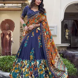 APNISHA Printed Ready to Wear Lehenga & Unstitched Blouse With Dupatta-image-44