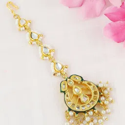 Asthetika Kundan Studded Maang Tikka Head Jewellery-32