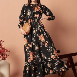 krunal raiyani Krunal RaiyaniPrinted Fit And Flare Maxi Dresses-picture-40