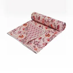 Doristyle Peach 500 GSM Checked Microfiber Single Bed Comforter-picture-46