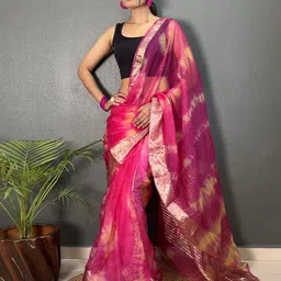 all about you Zari Border Organza Saree-picture-25