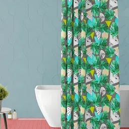 ArtzFolio Green & Yellow Tropical Printed Waterproof Shower Curtain-image-81