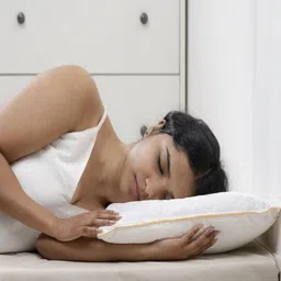 LEOSOFT White & Yellow Fibre Filled Breathable Sleep Pillow-29