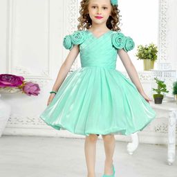 Lagorii Girls Satin Fit & Flare Dress-29