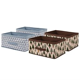 Kuber Industries White & Blue 4 Pieces Printed Multi-Utility Organisers-53