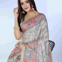 TASRIKA Floral Mukaish Block Print Saree-picture-34
