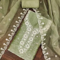 KALINI Embroidered Pure Silk Unstitched Dress Material-image-12