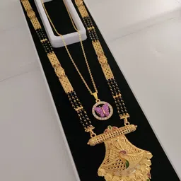 V.K.PAYAL.JEWELLERY Women Gold Plated Artificial Beads Mangalsutra-picture-12