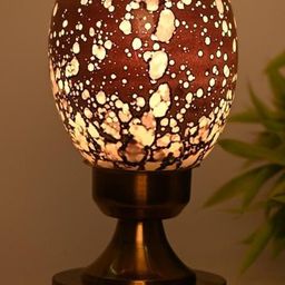SOMIL Black Printed Glass Bell Shaped Table Lamp-image-71