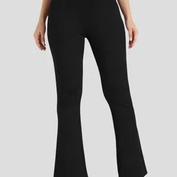CEFALU Women Striped Self Design Relaxed Flared High-Rise Easy Wash Regular Trousers-image-55