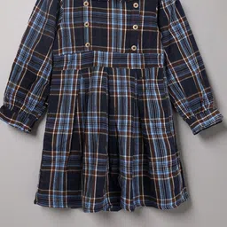 Purple United Kids Checked Fit & Flare Dress-picture-14