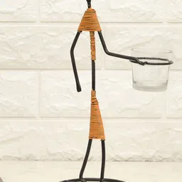 vedas Mystical Indian Black & Orange-Coloured F-Hiral T-Light Showpiece-image-56