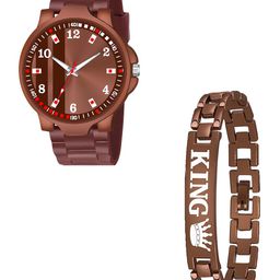 CSAMON Men Bracelet Style Straps Analogue Watch 3Kan BROPata NEW PU K Bracelet-17