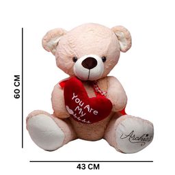 Archies Light Brown & Red You are My Heartbeat Teddy Bear Soft Toy image 4