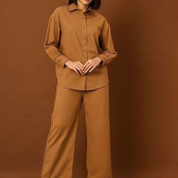 R.Code by The Roadster Life Co. Pure Cotton Shirt Collar Neck Shirt With Trousers Co-Ords-picture-35