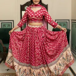 Moda Rapido Printed Semi-Stitched Lehenga & Unstitched Blouse With Dupatta-picture-20