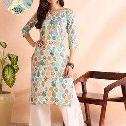 Moda Rapido Floral Printed Notch Neck Straight Kurta-image-21