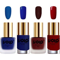VOLO Set Of 4 Velvet Matte & Extra Shine Nail Polish-8 ml & 9.9 ml Each Shade 19-23-66-31-16