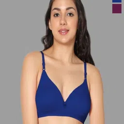 Eden Pack Of 2 Medium Coverage Non Padded Cotton T-shirt Bra-picture-15