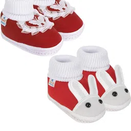 NESKA MODA 3 To 12 Months Baby Boys & Baby Girls Pack of 2 Pair Cute Soft Cotton Pre-Walker Booties-13