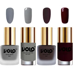 VOLO Set Of 4 Velvet Matte & Extra Shine Nail Polish-8 ml & 9.9 ml Each Shade 20-29-41-44-22