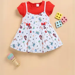 I LOVE MOM Girls Orange Dresses-image-88