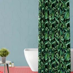 ArtzFolio Black & Green Tropical Printed Waterproof Shower Curtain-image-64