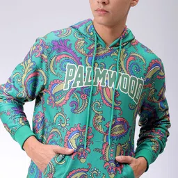 The Indian Garage Co Men Long Sleeves Abstract Printed Hooded Sweatshirt-image-88