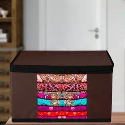 Kuber Industries Brown 6 Pieces Printed Saree Organisers-26