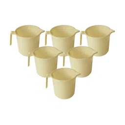 Kuber Industries 6-Pcs Cream-Coloured Bathroom Mugs-4