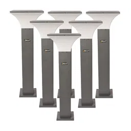 BENE Helsinki Bollard Grey & White 6 Pieces Waterproof & Rustproof Outdoor Lamps-19