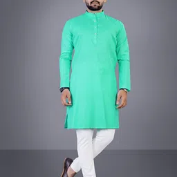 Attigo Band Collar Long Sleeves Straight Kurta-image-90