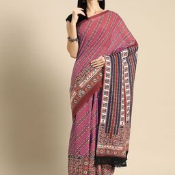 BUTA BUTI Striped Printed Pure Cotton Saree-image-93