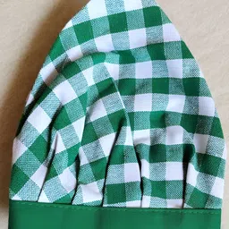 SWITCHON 2Pcs Green & White Checked Cotton Aprons With Cap image 4