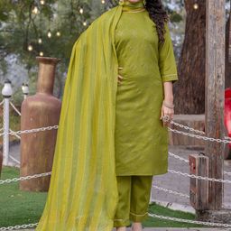 NIZA FASHION Women Embroidered Regular Thread Work Kurta with Trousers & With Dupatta-picture-29